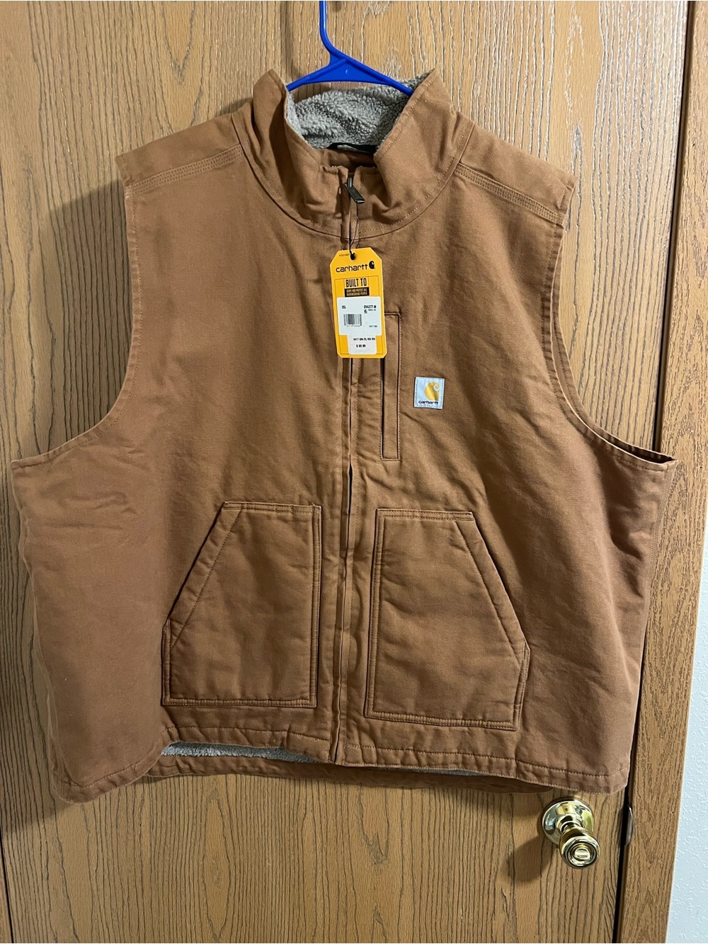 Carhartt Men’s Washed Duck Sherpa-Lined Mock-Neck Vest Size 2XL New